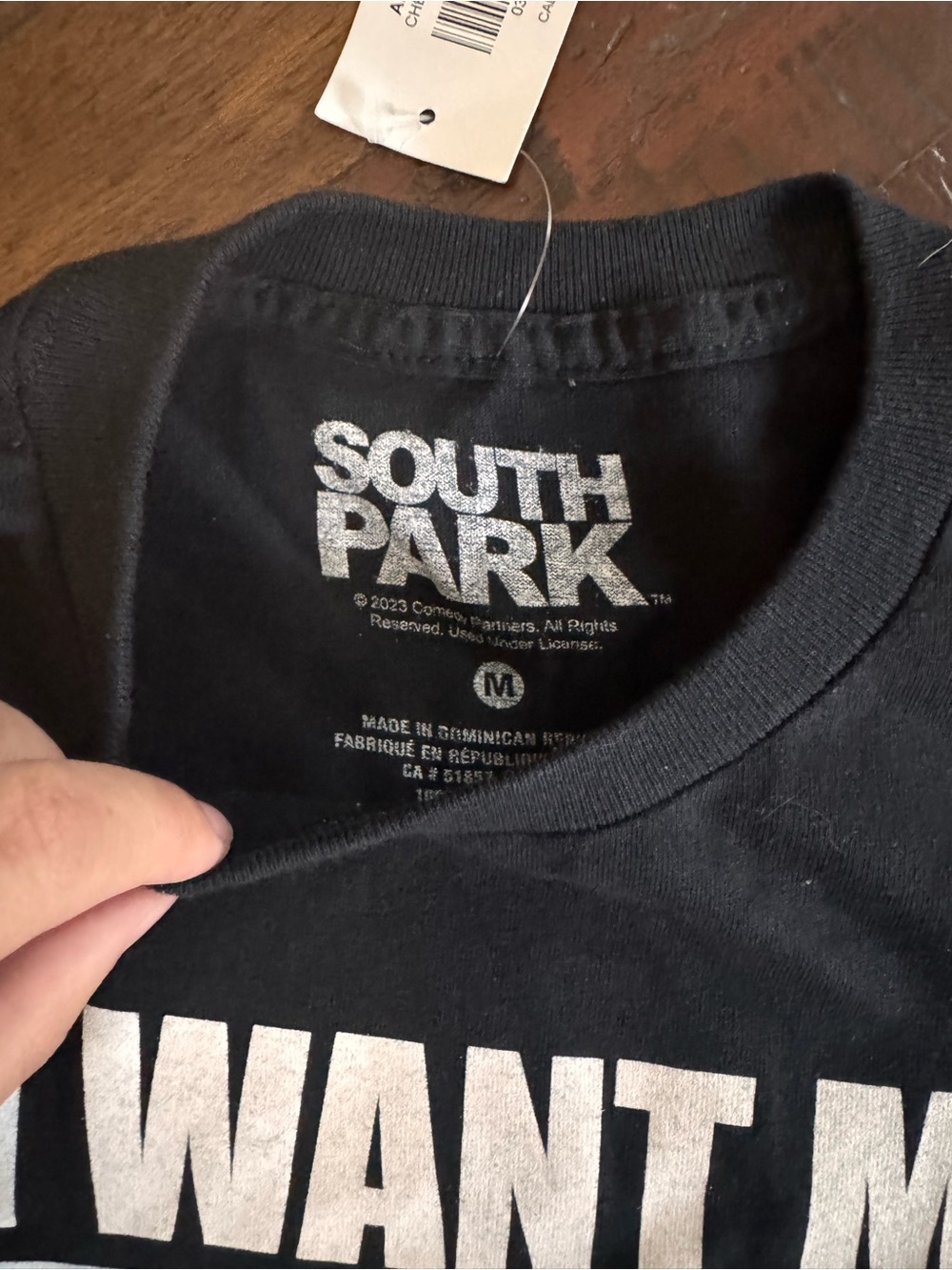NWT South Park "I Want My Cheesy Poofs!" Graphic T-Shirt Black Size M - Picture 2 of 3